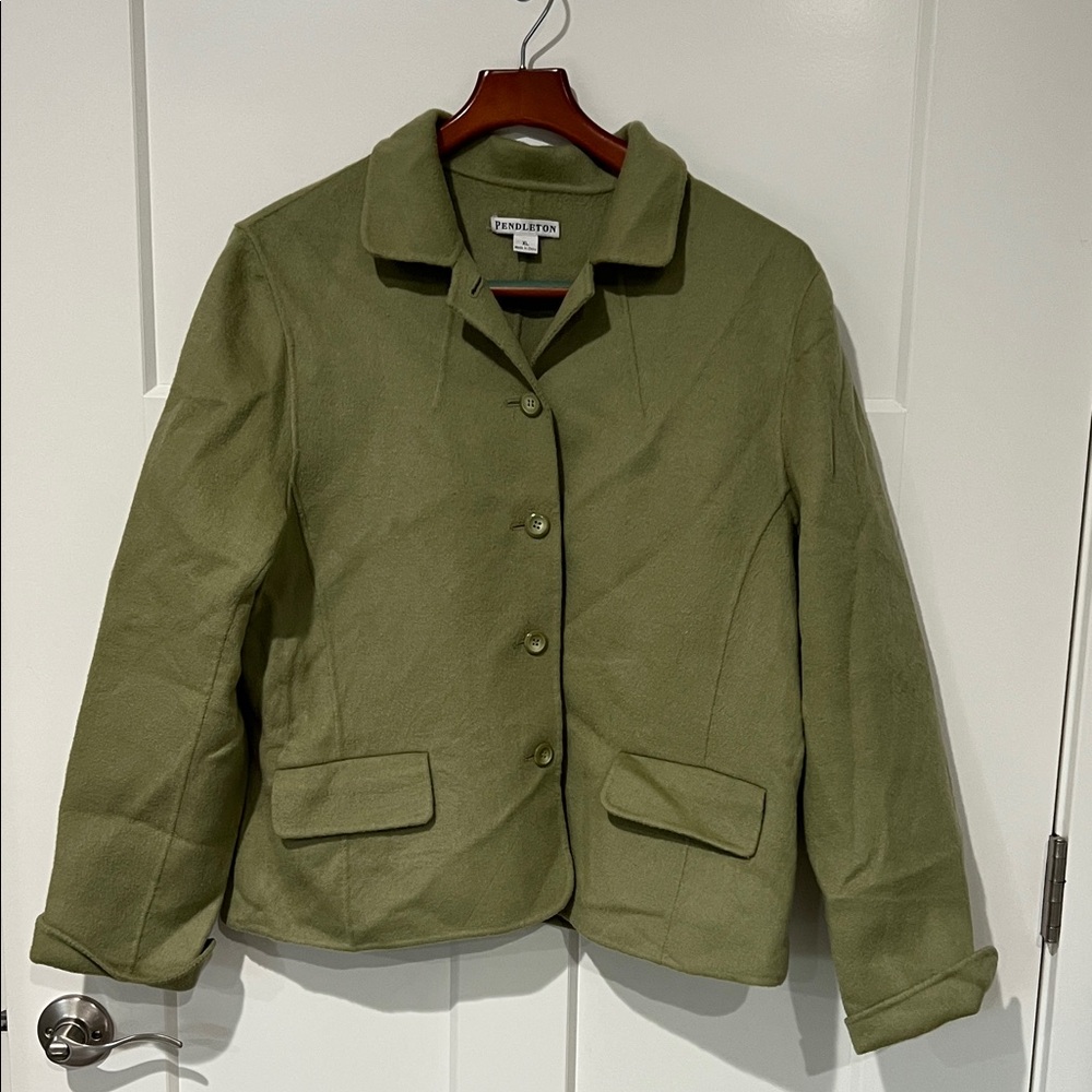 Pendleton Sage Green 100% Merino Wool Jacket Sz XL